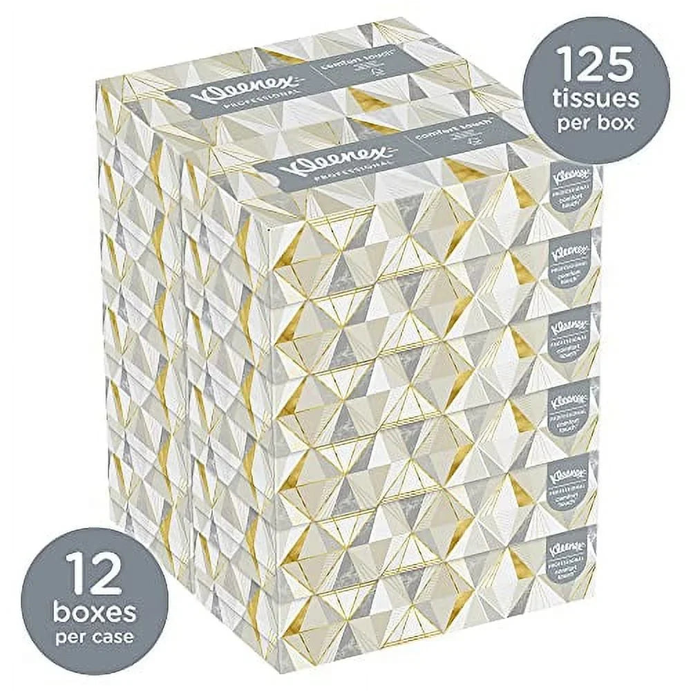 Box, Facial 12 8-2/5 Count Tissue, 125 8-3/5 per Kleenex x Tissues Inch, White,