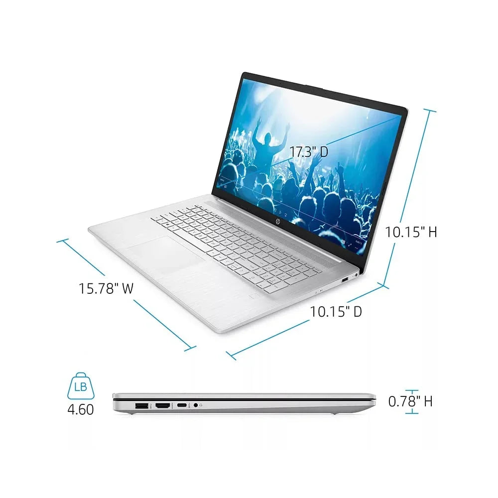 RAM, Keyboard, Audio, FHD Computer, HD PCIe Core OS, 11th Intel IPS Xe Iris Laptop Silver, 17.3" Card 1TB Webcam, Backlit Intel 2021 Generation 32GB HD 32GB Windows USB Graphics, HP SSD, i7-1165G7,