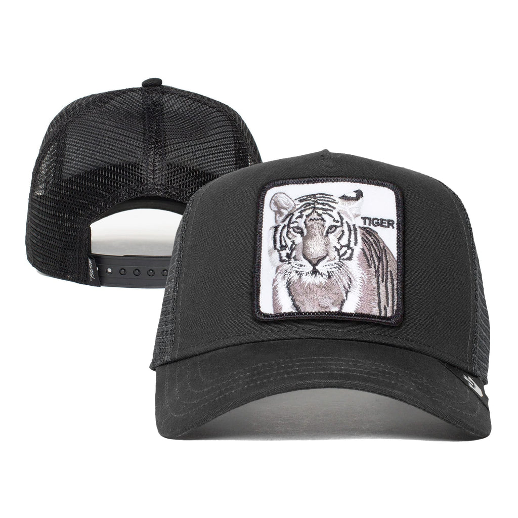 Black Original Bros. Hat, Adjustable (White Trucker One Size Goorin Unisex Tiger), Snapback Farm The