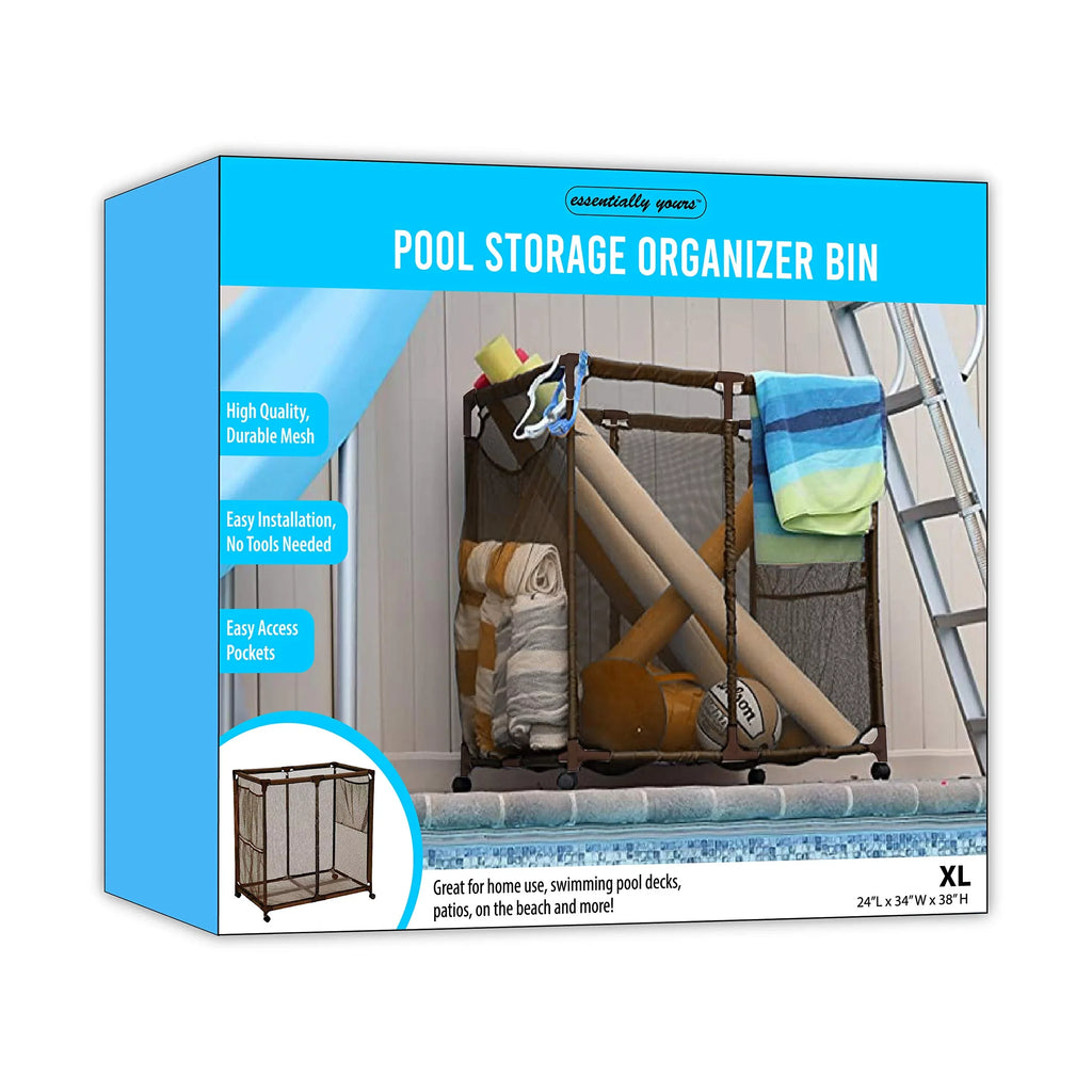 Essentially W Balls, Organizer Mesh x Style Storage 455102 L Bin, x (35" H), Equipment Large, Toys and Yours 25.4" Rolling Floats, Pool 37.5" (Brown),