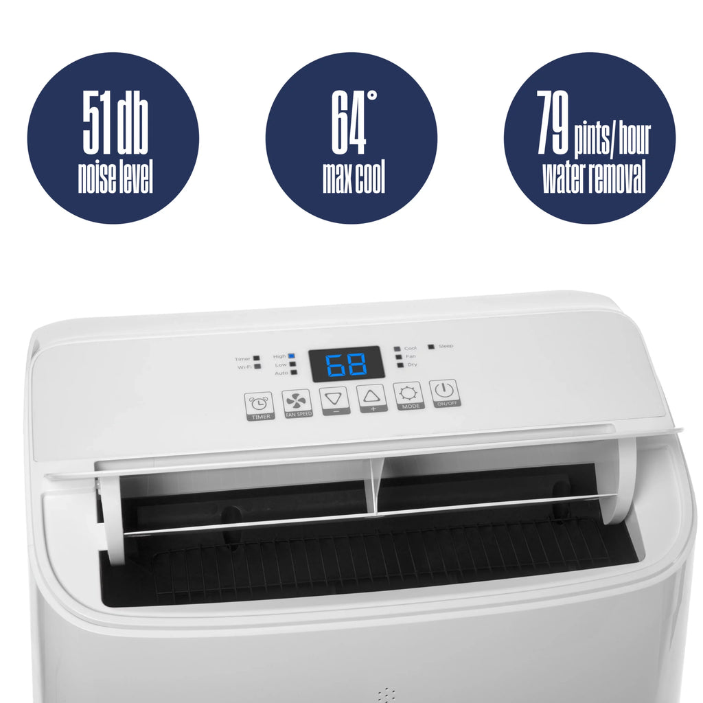 Remote Portable Ft Conditioner 14,000 Sq Smart & to Westinghouse App, 700 Air with up with Dehumidifier BTU