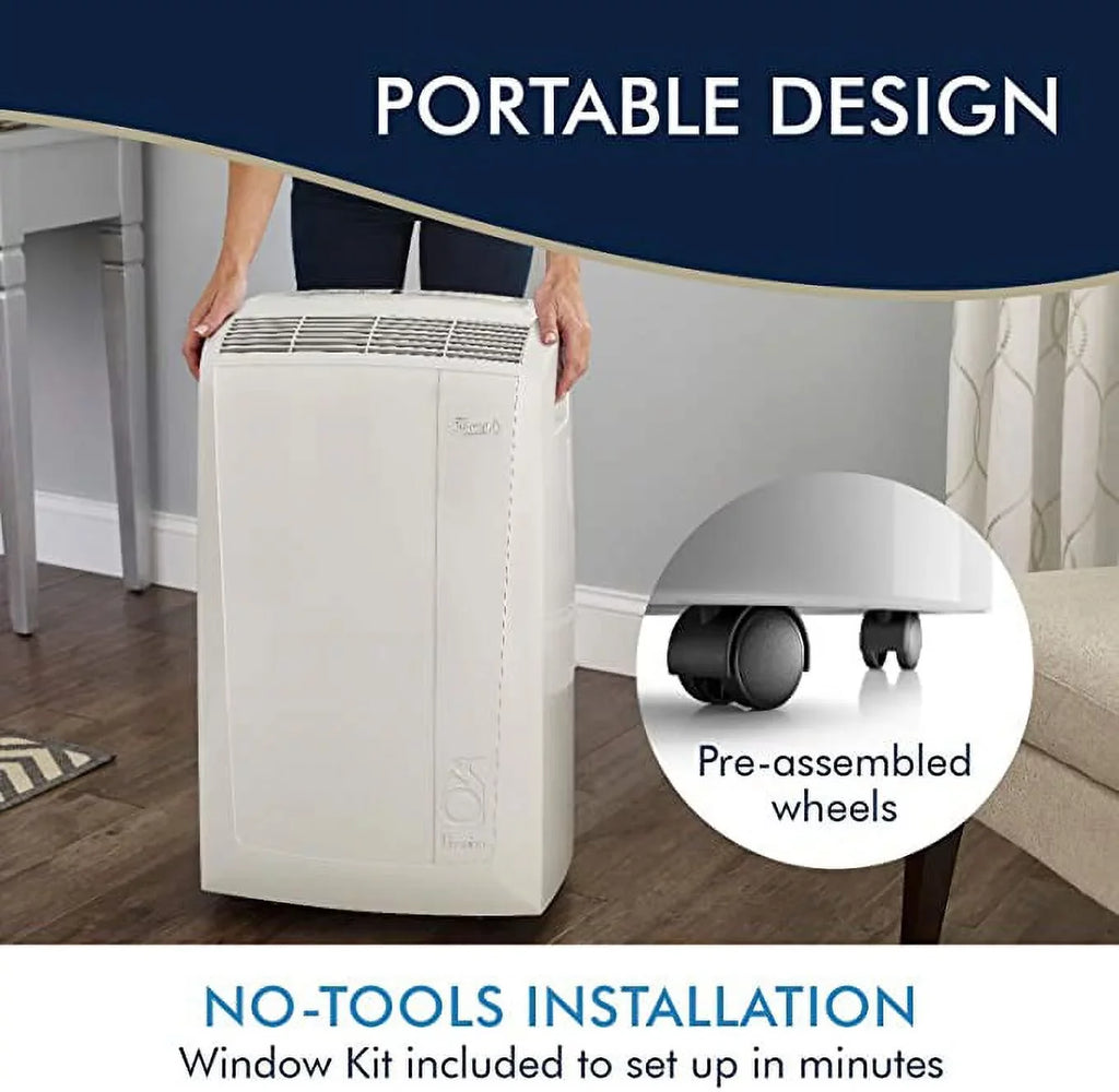 (Refurbished) 6,700 with 3-Speed (10,000 BTU Air BTU ASHRAE) Portable DeLonghi Dehumidifier Restored Conditioner