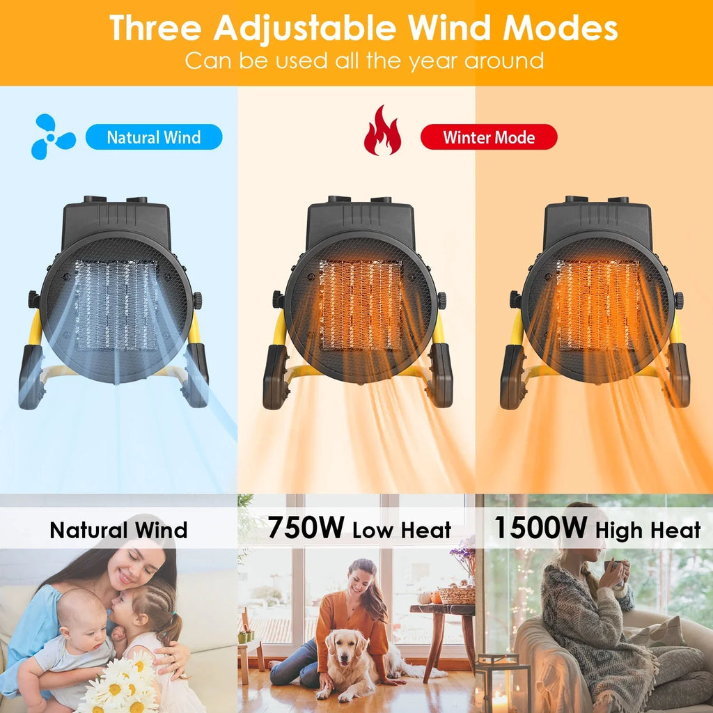 Electric 1500W Desk Adjustable Ceramic Protection Temperature Bedroom Fan Portable with Personal Overheat Office Space Heater iMounTEK for Heater