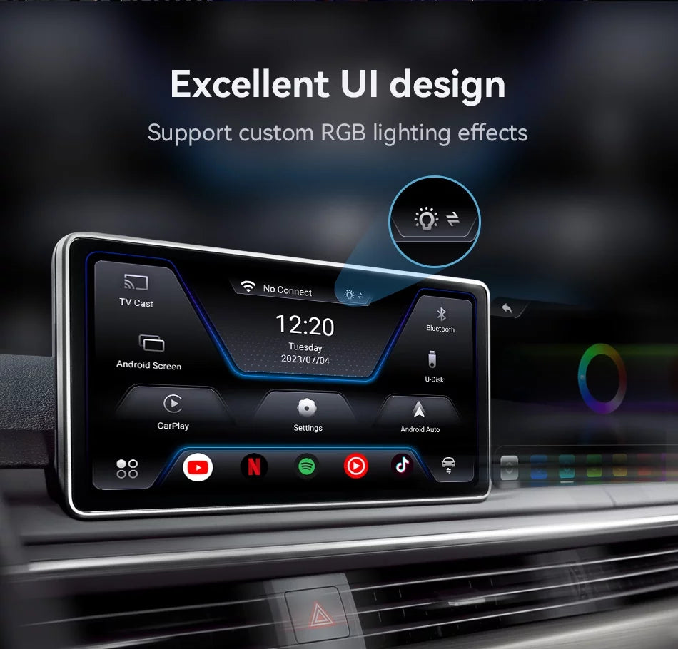Box Multimedia Box Factory Carplay Support Netflix Carplay 2+16G YouTube SIM/TF 4G Wireless Card,for Android 11, HDMI Cars with Carplay Magic Auto Core, Box Video Output，8 Android Wired Biniz with AI