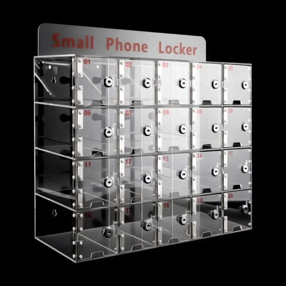 Keys Storage w/ Acrylic Slots Cellphone Phone 20 Box Locker Thickened Clear Cell