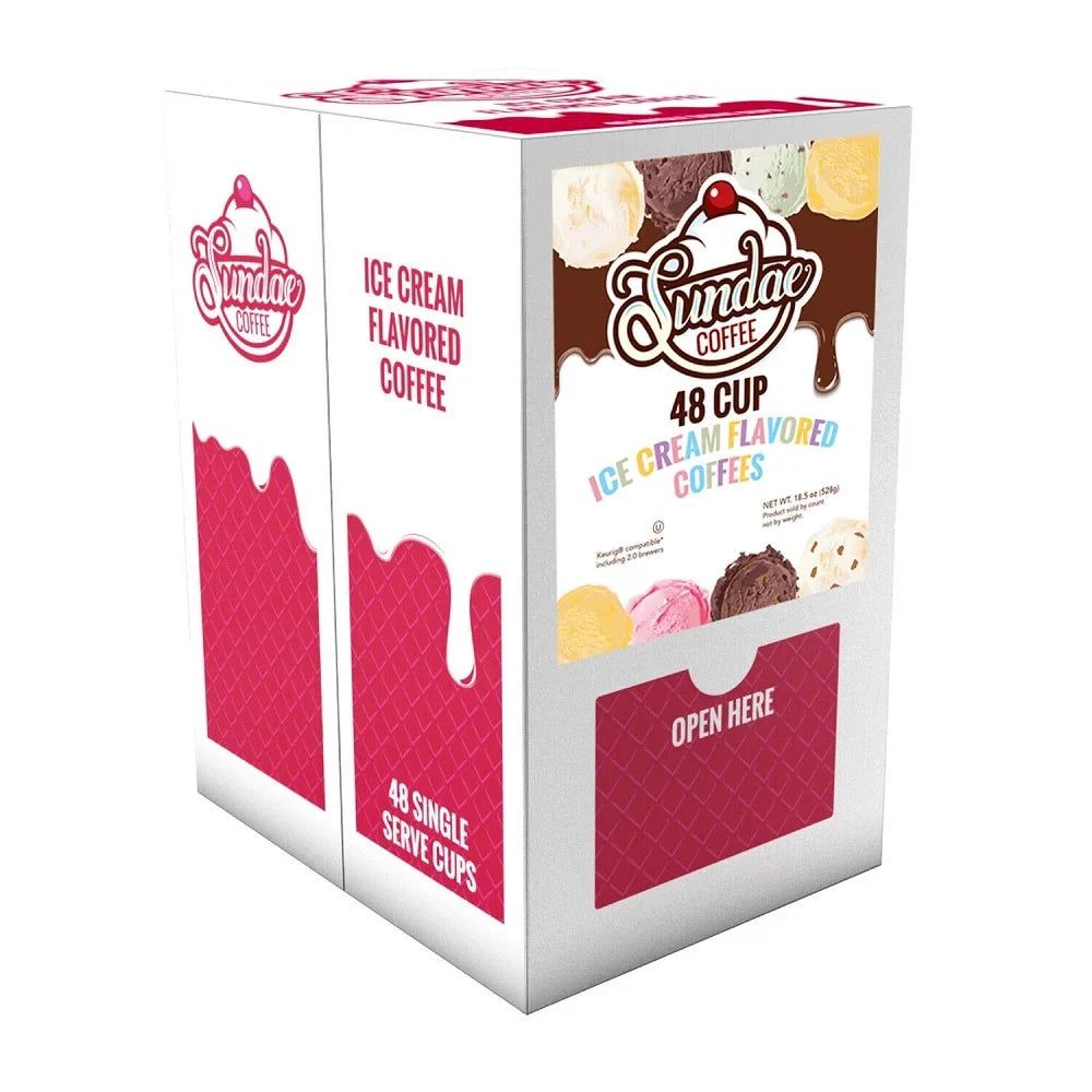 Sundae K-Cups Coffee Brewers 48 Cream Variety Ice Flavored Pack K-Cup for Keurig