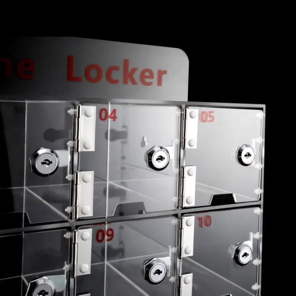 Keys Storage w/ Acrylic Slots Cellphone Phone 20 Box Locker Thickened Clear Cell