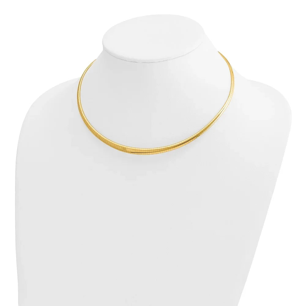 Omega Necklace 3/6mm Polished 14k QODG6-16 Graduated