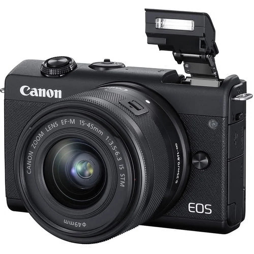 '+ Black More Canon Digital EOS (New) Mirrorless M200 Camera (3699C009) with Lens 15-45mm