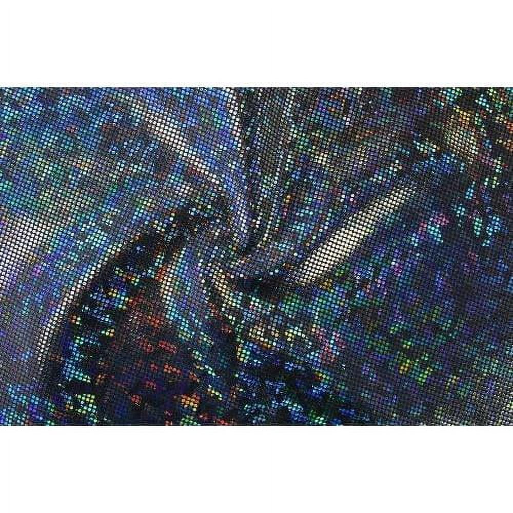 Hologram-Black/Black- For Dance Swimwear, Stretch Etc. Spandex Glass Shattered 4-Way Fabric Gymnastics,