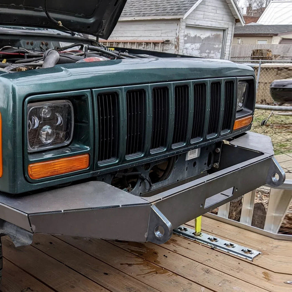 Metal Mount Plate Winch Jeep Front XJ Bare DIY Bumper for 1984-2001 Cherokee KOJEM Kit