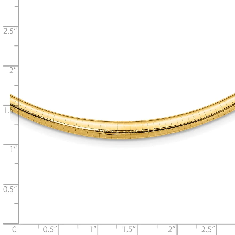 Omega Necklace 3/6mm Polished 14k QODG6-16 Graduated
