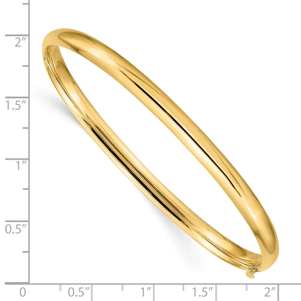 Hinged Polished Oversize High QHP3/16O 3/16 Bracelet 14k Bangle