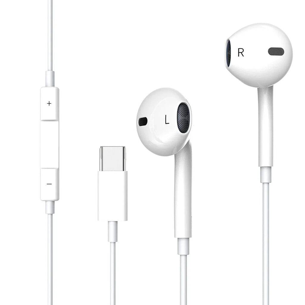 Type-C Headphones For Earbuds 15 Stereo iPhone Wired USB Pro Max,Plus,iPad Pro