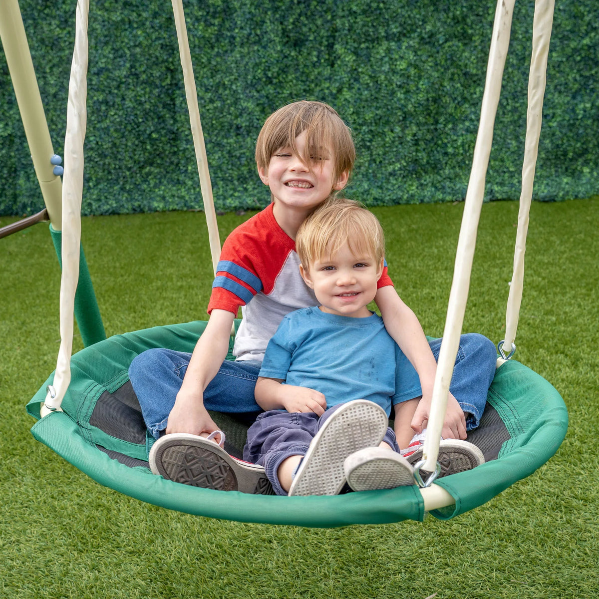 Saucer on Metal Slide, BONUS Lifetime Kit Saucer Swing and Padded Warranty Blow with Molded Sportspower Anchor Super Set Swing,