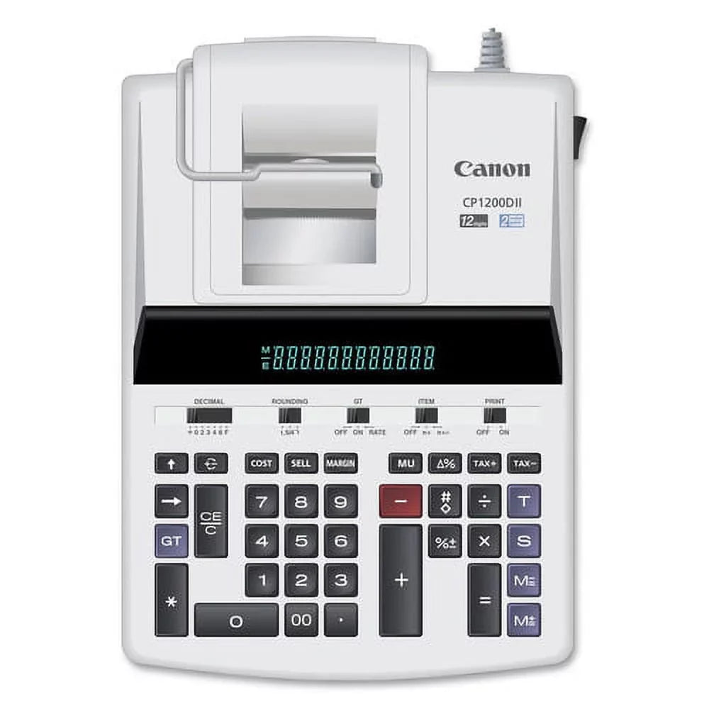 Desktop Printing Canon CP1200DII BK/RD Print, 4.3L/Sec 12-Digit Calculator, Commercial