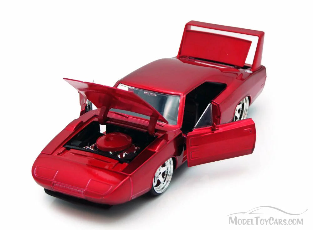 7" Model Jada Diecast (2015) Movie Dodge Car "Fast by Daytona 1969 & 1/24 Furious Red Charger