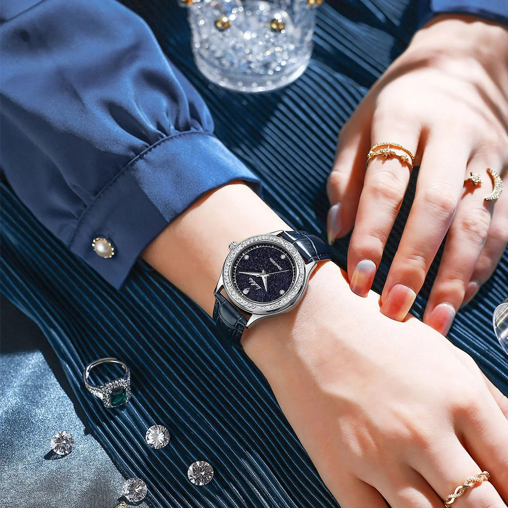 Luxury Light wristwatch Starry Waterproof Ladies Quartz