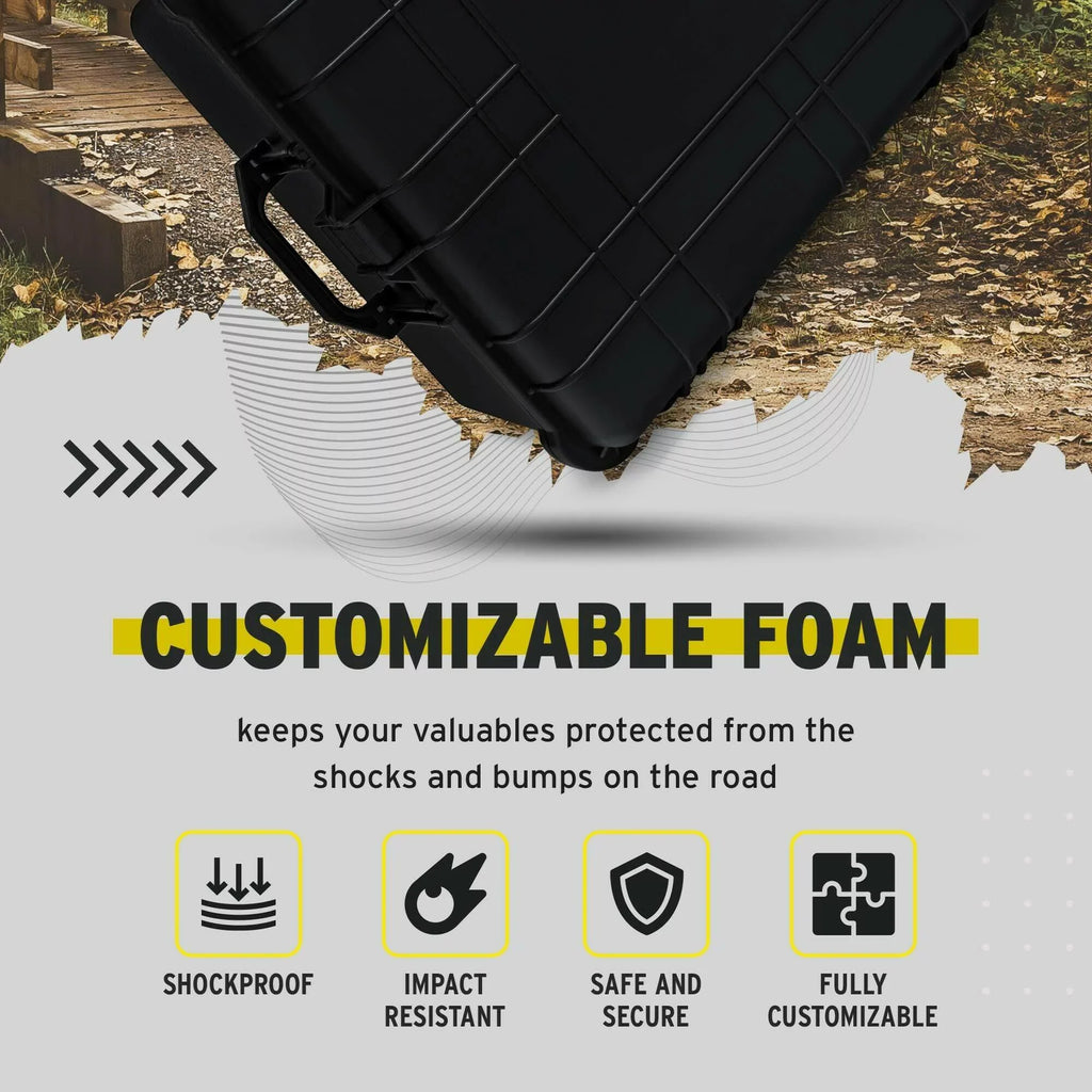 x Foam (25 20 Hard x Customizable 12 Koah Weatherproof with Wheeled Case Inch)