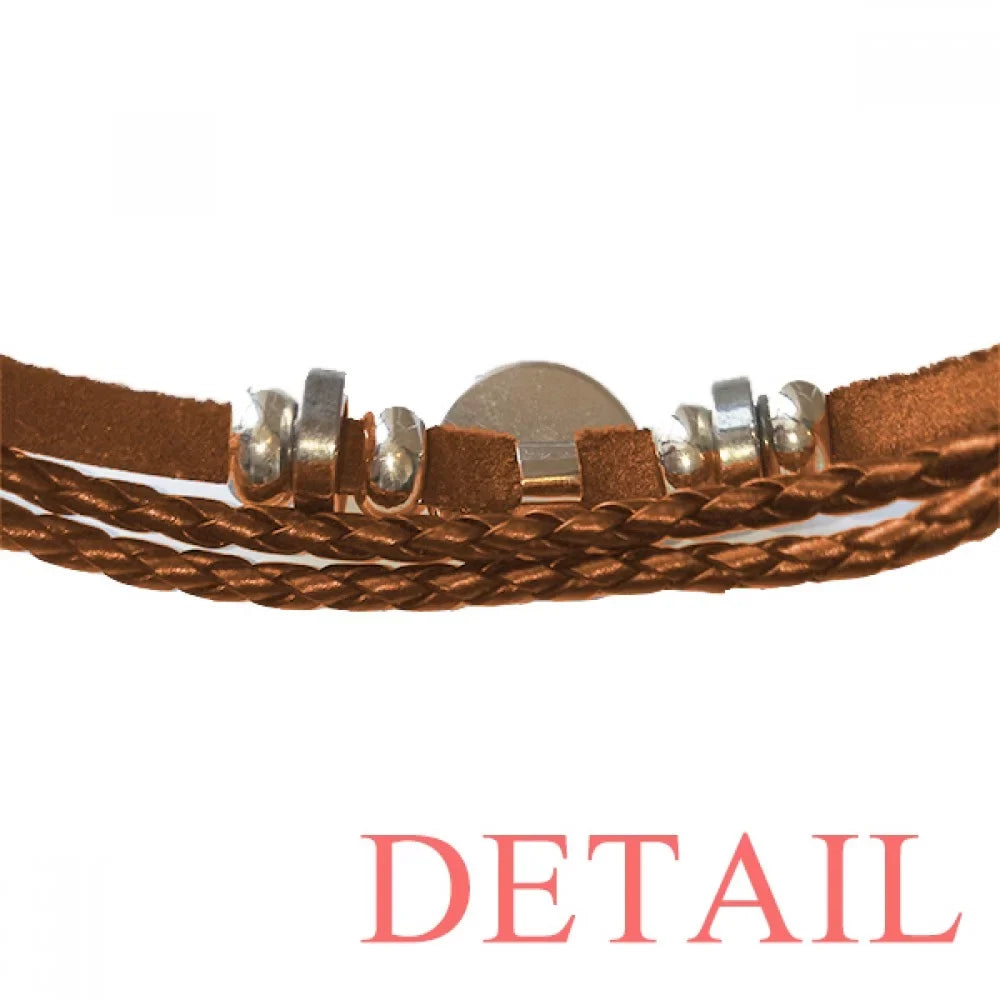 Ornament Shows Jewelry Fashion Leather Sport Deco Cat Bracelet Wristband Tap Art