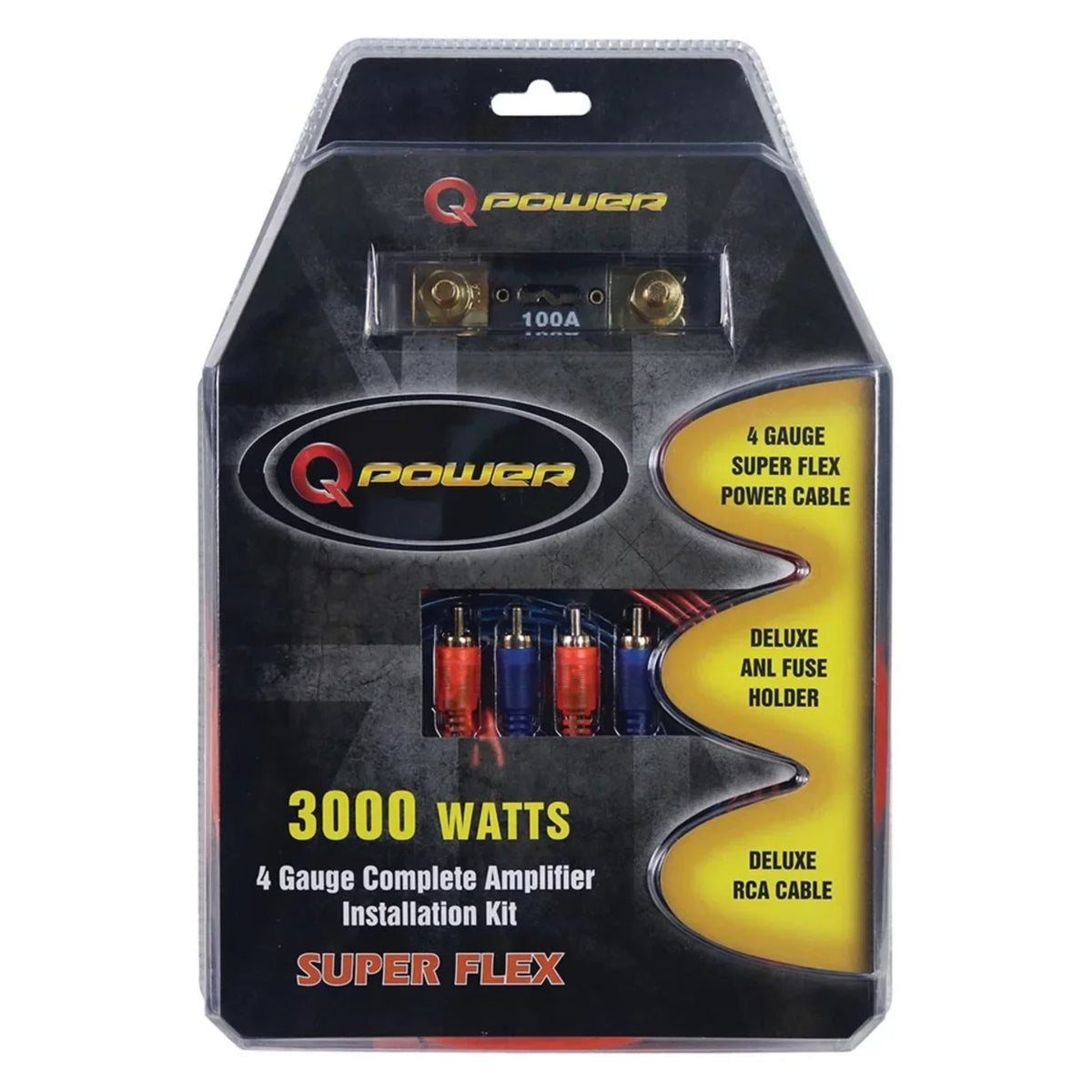 Power 3000 Super Q 4 Kit Gauge Flex Amplifier Wiring Watt