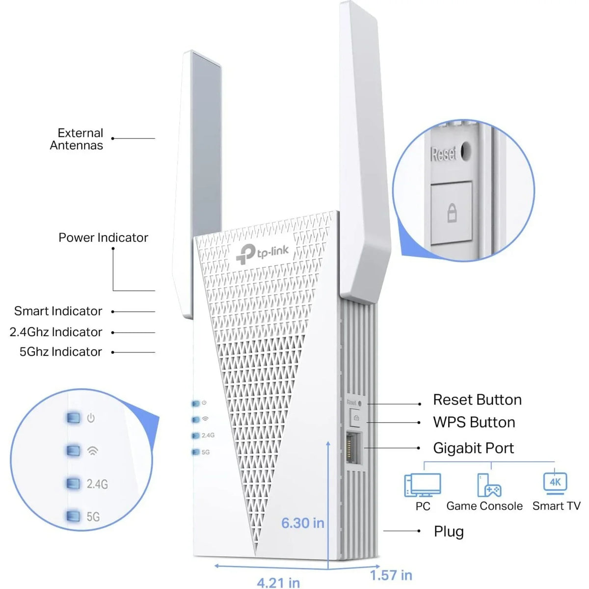 WiFi Mesh Extender TP-Link 6 RE715X AX3000