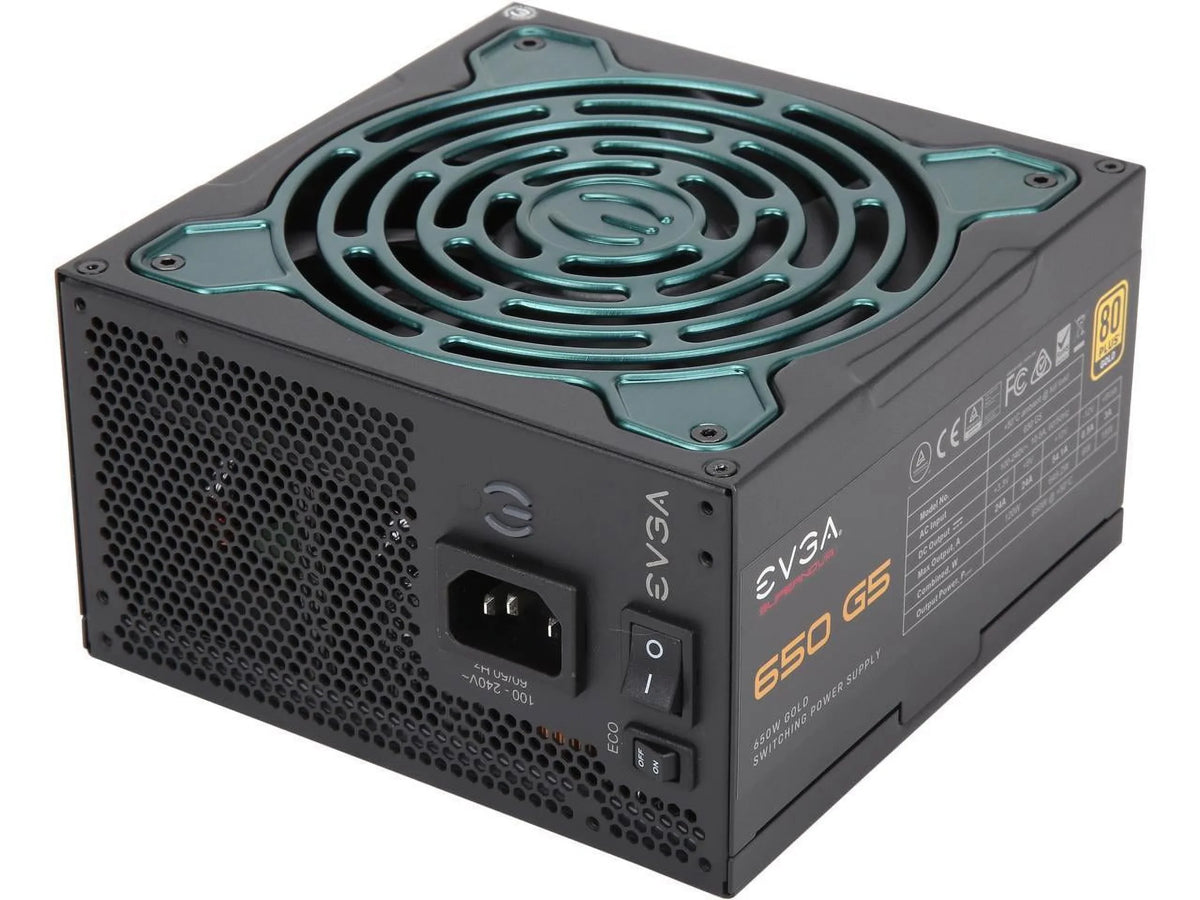 10 80 Mode 220-G5-0650-X1 Eco EVGA Compact 650 Self Fully Supply Fan, Modular, Size, ON G5, Gold Power with Plus FDB 650W, Includes Tester, Power Year 150mm Warranty, SuperNOVA