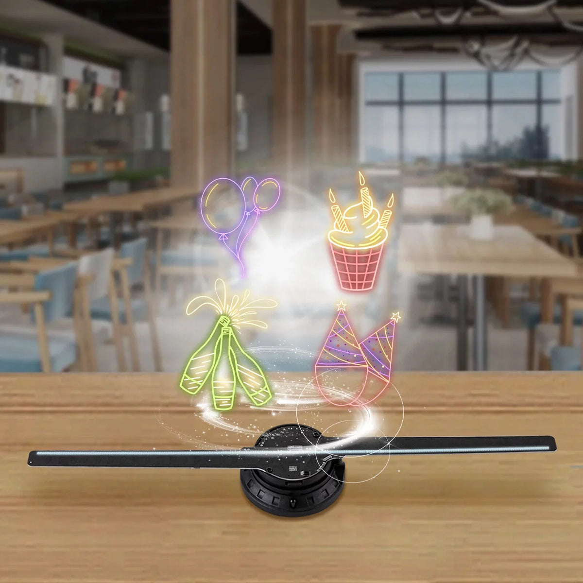 Projector Effect Cafe Club Bar MIDUO Decor Fan 3D Hologram