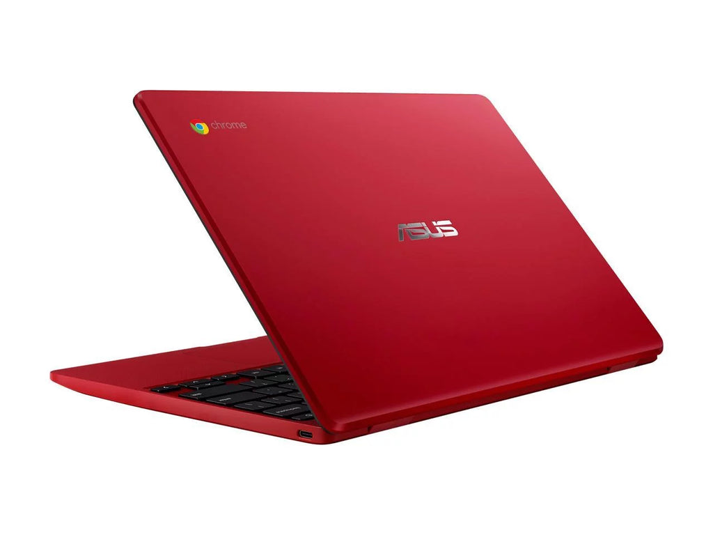 Intel ASUS Red, Chromebook 32GB 4GB Flash Storage, C223NA-DH02-RD Laptop Celeron, in RAM, 12,