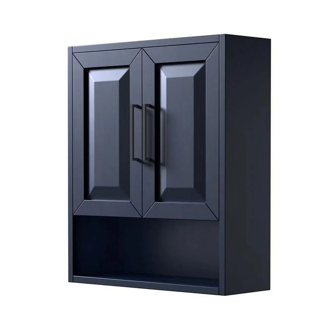 Dark with Storage Bathroom Blue Trim Over-the-Toilet Collection Wall-Mounted Black Matte Cabinet Daria Wyndham