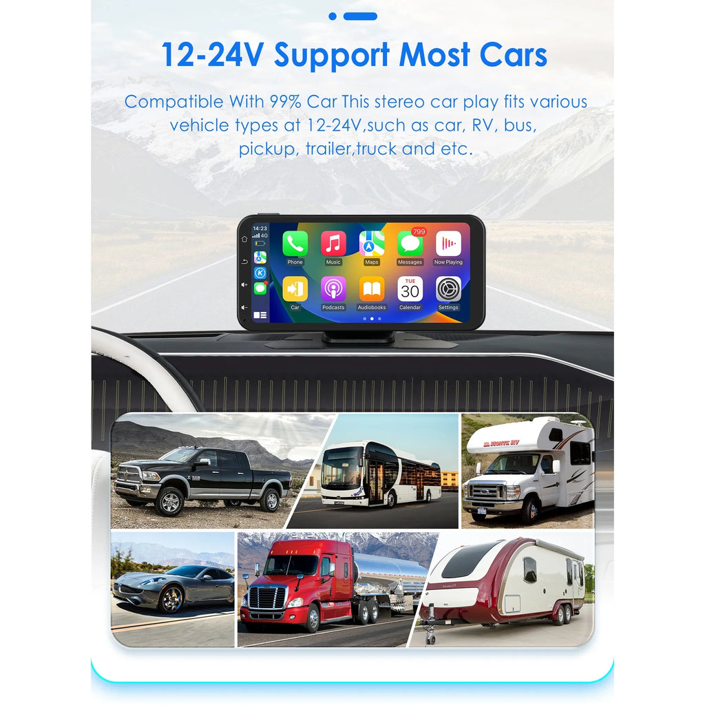 Audio Support Radio Apple 6.25" Wireless Ossuret With Car Stereo Camera Navigation Android Carplay Bluetooth Adjustable Receiver Touchscreen Backup Auto 360° GPS