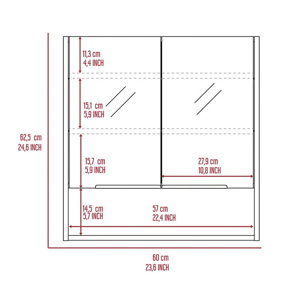 63" Medicine Home Set Linen Cabinet 2-Piece & with Door Square Cabinet One