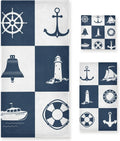 Lighthouse Towels Piece Bestwell Anchor 3 Bath Sailing Fingertip for Towel Absorbent Vessel Hand Decorative Cotton Sets Towels Checked Soft Bathroom
