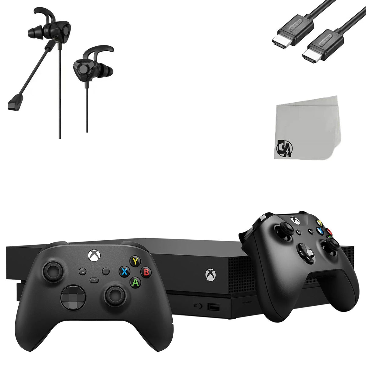 G9 Earbuds 2 New) Controller Microsoft Microphone Console AXTION Xbox Black (Refurbished: X One Bundle With Gaming BOLT + 1TB Like Pre-Owned With