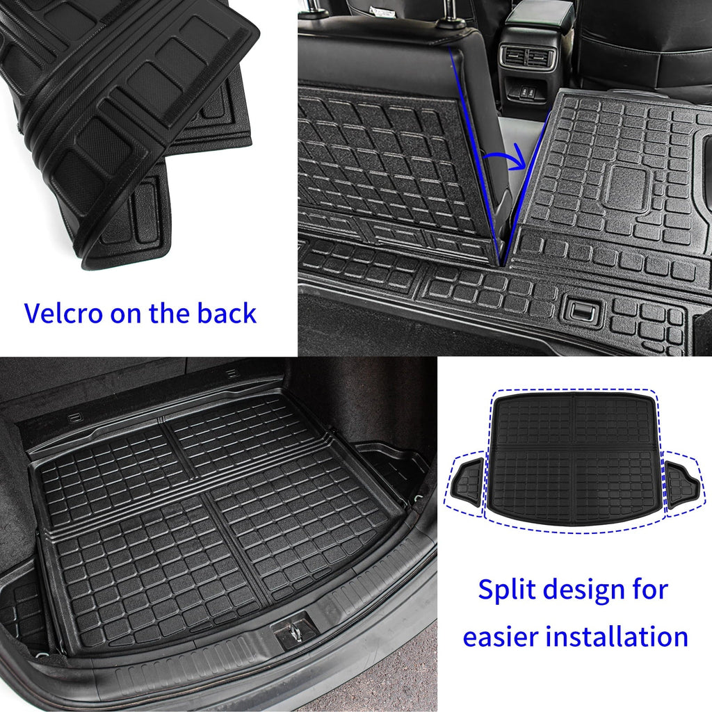 Mats) Rear Fuel Mat Back 2021 + Trunk Seat Honda 2017-2022 Weather TPE Cargo All Trunk Fit Mats Accessories Protector Liner Liner Backrest Cover CR-V (Trunk CRV
