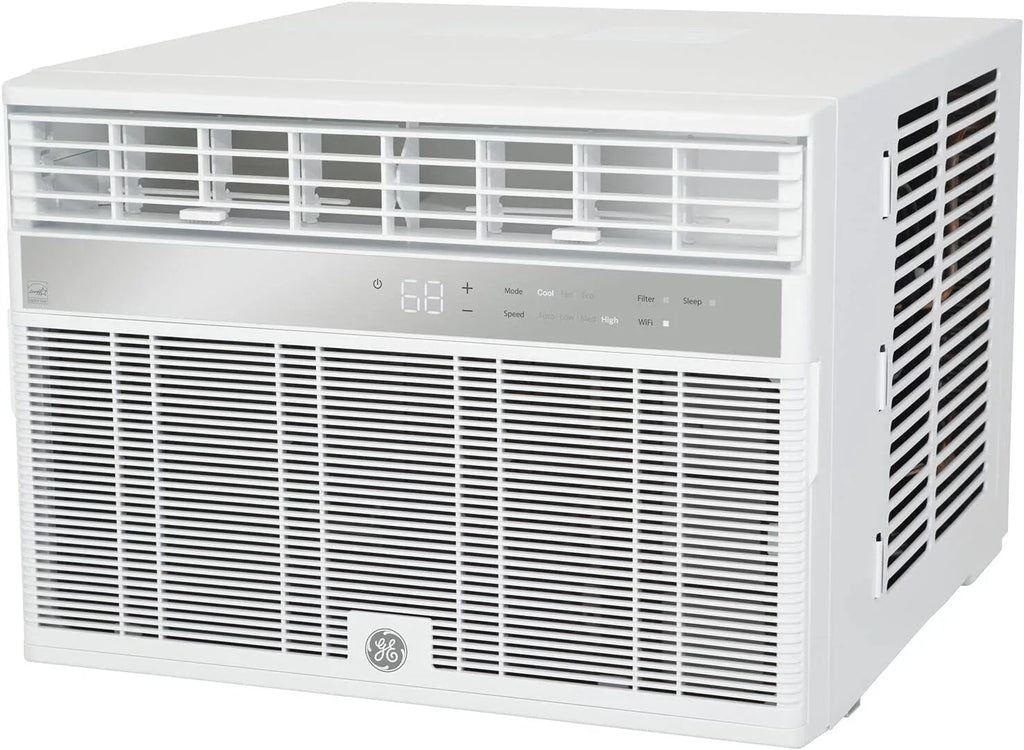 CEER Volts 115 Conditioner White Air Fan 11.4 Fixed AHY08LZ Speeds 8000 BTU GE Window Wifi 3 Cooling and Chassis Capacity Smart Connect with in