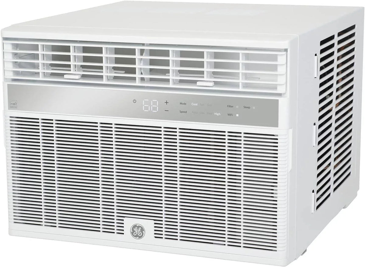 CEER Volts 115 Conditioner White Air Fan 11.4 Fixed AHY08LZ Speeds 8000 BTU GE Window Wifi 3 Cooling and Chassis Capacity Smart Connect with in