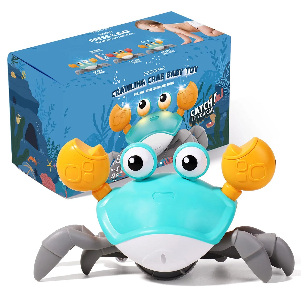 Months Birthday For Crawling Learning Kids & Gifts Time Walking Crab: Infant Music Malai 36 Vivid Development Crawl, And Toddlers Toy And Tummy Gift Cool Interactive Baby For Toys
