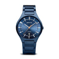Dial Watch Male Bracelet Titanium with Blau Matt Blue