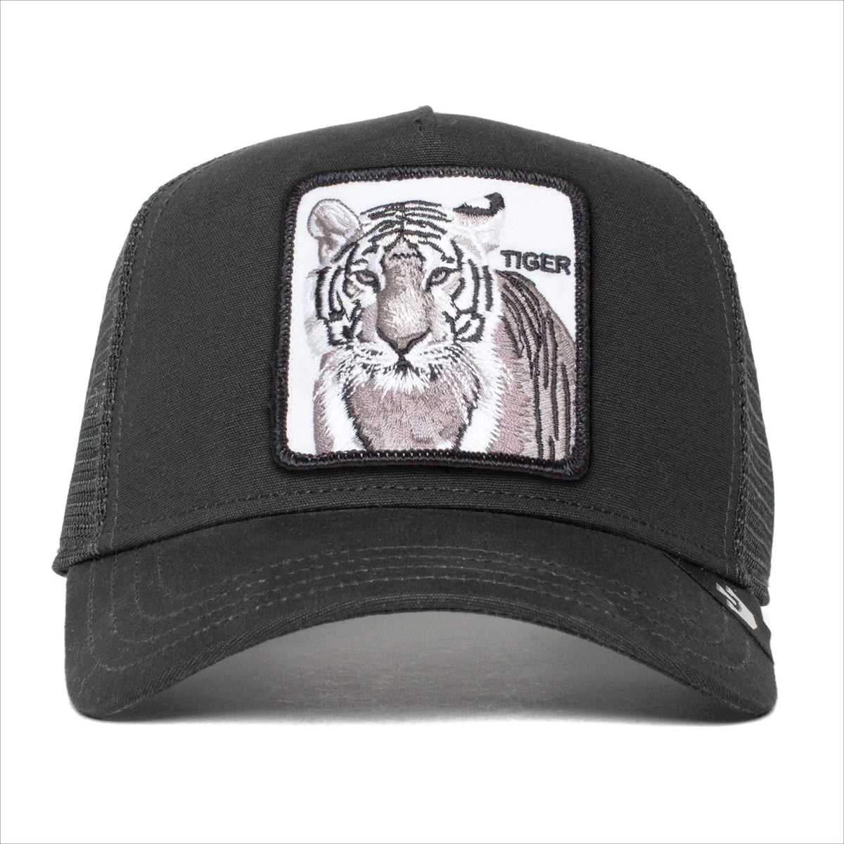Black Original Bros. Hat, Adjustable (White Trucker One Size Goorin Unisex Tiger), Snapback Farm The