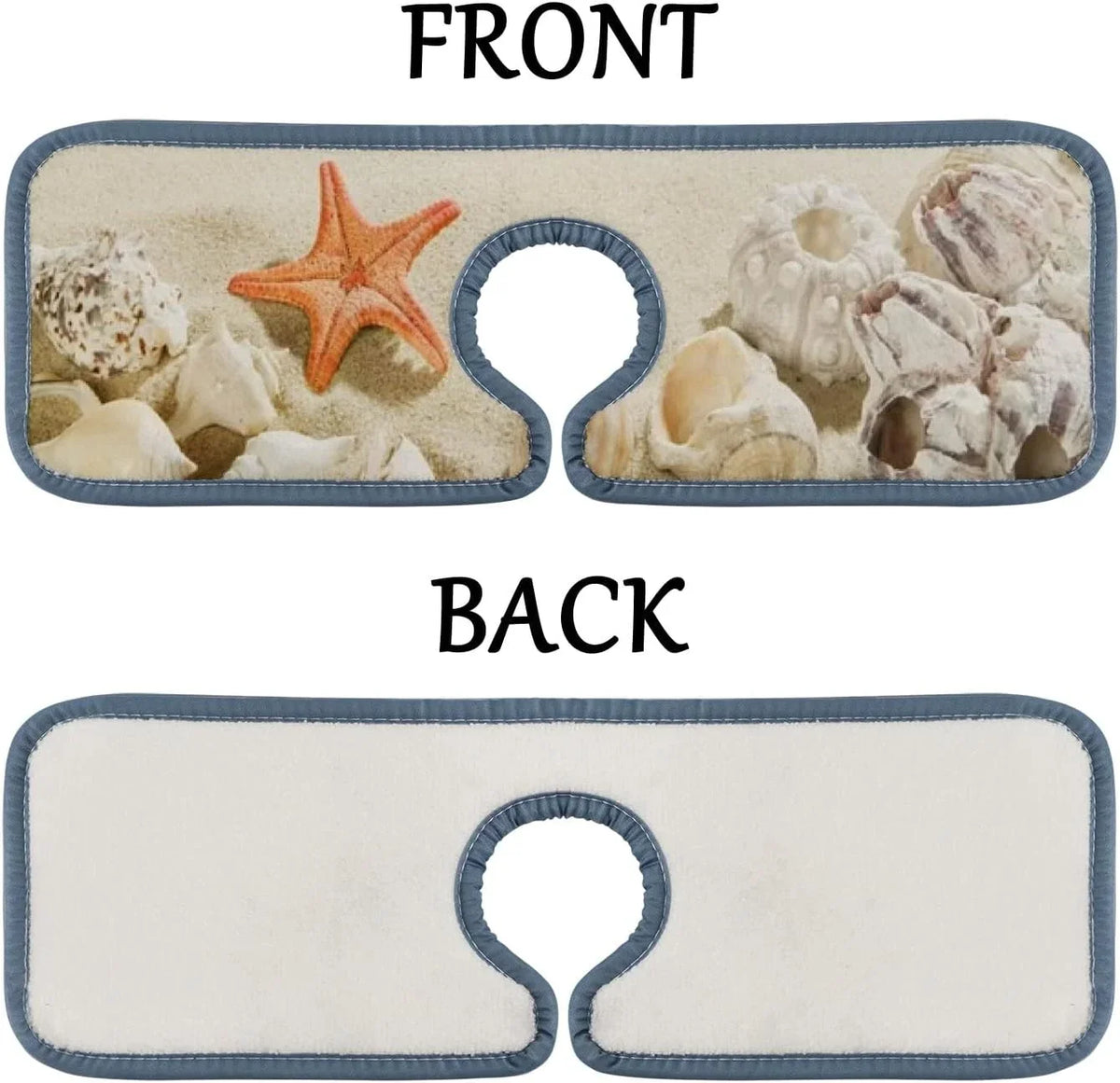 3PCS Mats Faucet Microfiber Drip Absorbent Drying Washable Beach Catcher, Summer Mat, Bath Kitchen Splash Guard Starfishes Countertop Sinkmat Sink Bestwell Sea