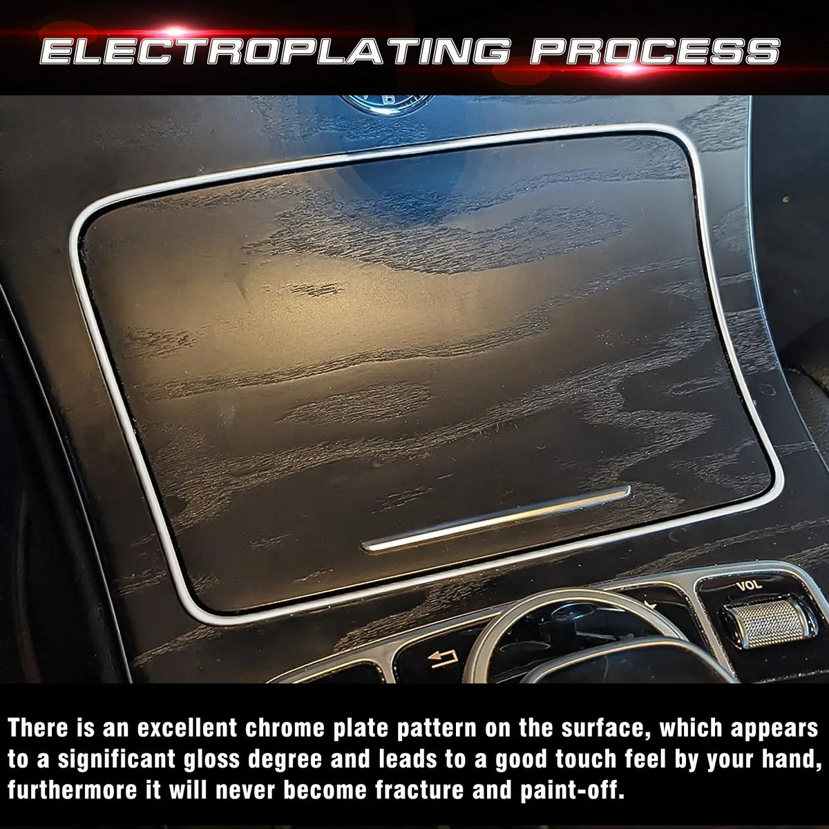 Class Tech 300 Frame Center Class W205 C300 C400 Benz GLC GLC W253 Ashtray Mercedes Xotic Chrome, 2016-2023 Storage 2015-2021 C Console Trim, with Box C63 Compatible