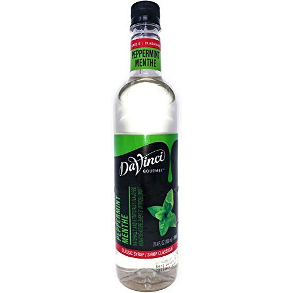Plastic Peppermint Classic Syrup, Davinci Gourmet 750 Bottle Ml