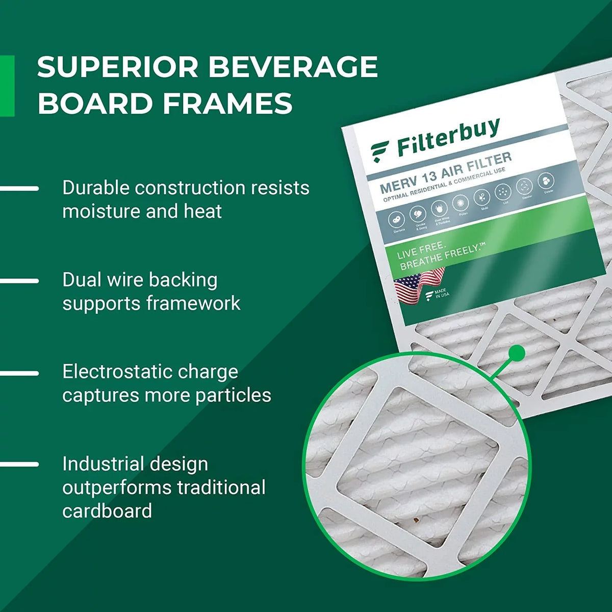 Air (3-Pack) 13 AC Filters HVAC Furnace Filterbuy MERV Pleated 12x12x1