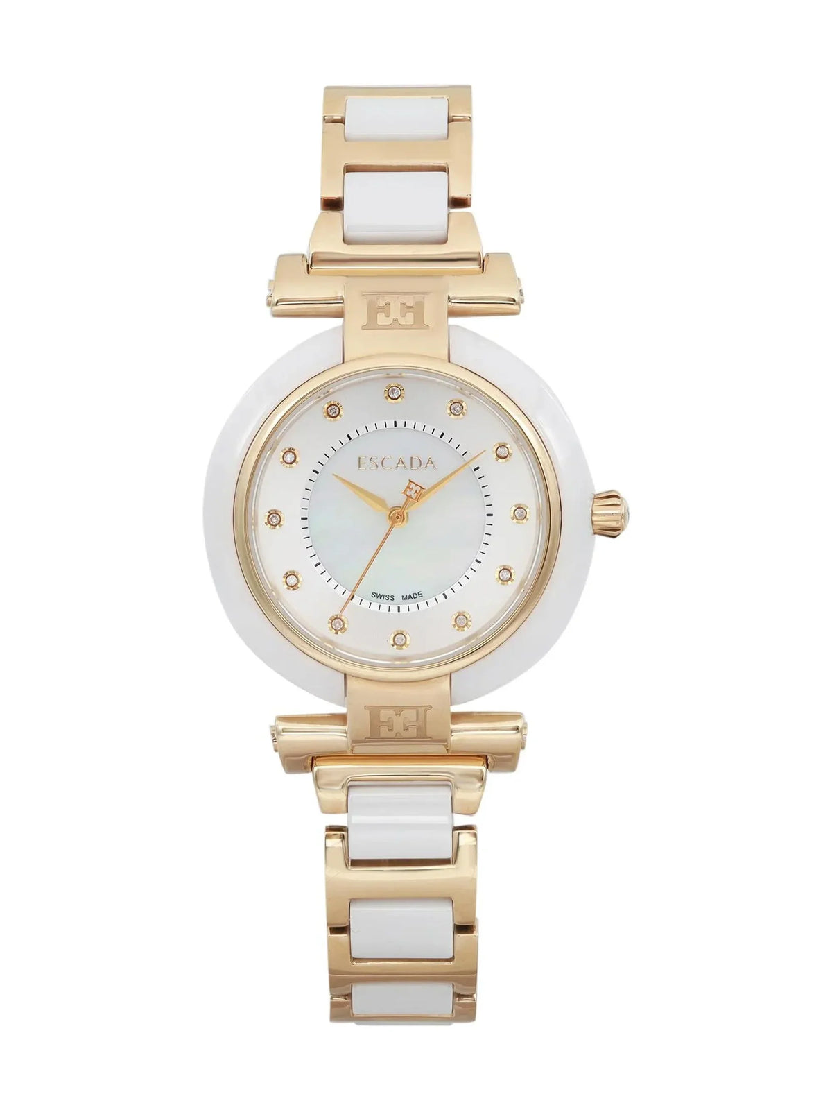 Lauren Tone Escada E2135014 Gold Ceramic Ladies Pre-owned Watch (Good)