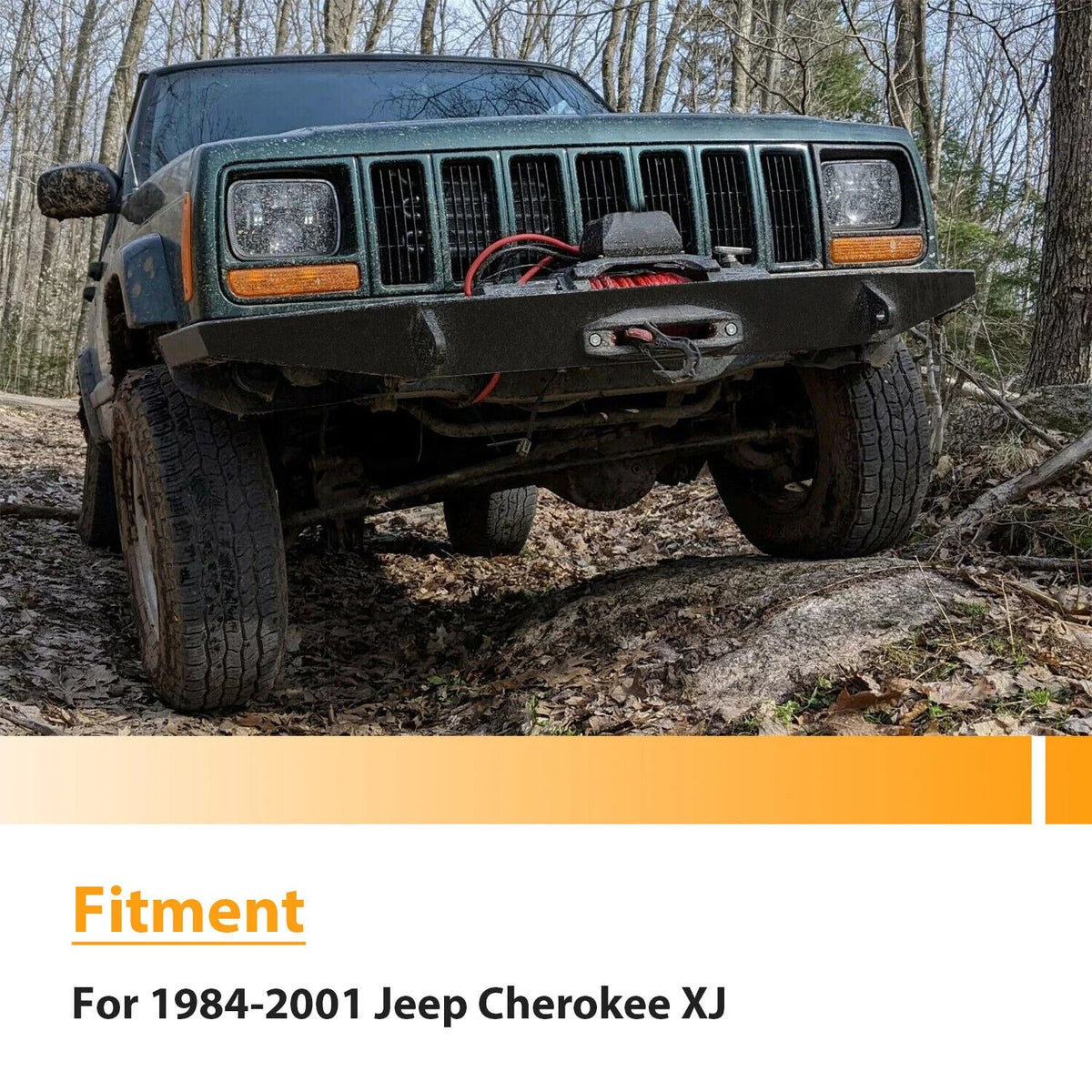 Metal Mount Plate Winch Jeep Front XJ Bare DIY Bumper for 1984-2001 Cherokee KOJEM Kit