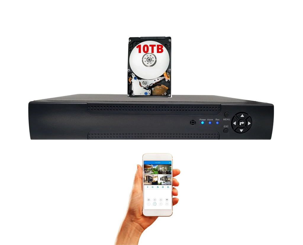 H.265 Drive Emile CCTV 4-in-1(TVI/AHD/CVI/CVBS) Evertech Recorder, Detection Alerts DVR Camera Motion Channel with 16 Access, Hybrid 10TB Surveillance & Easy Remote Hard