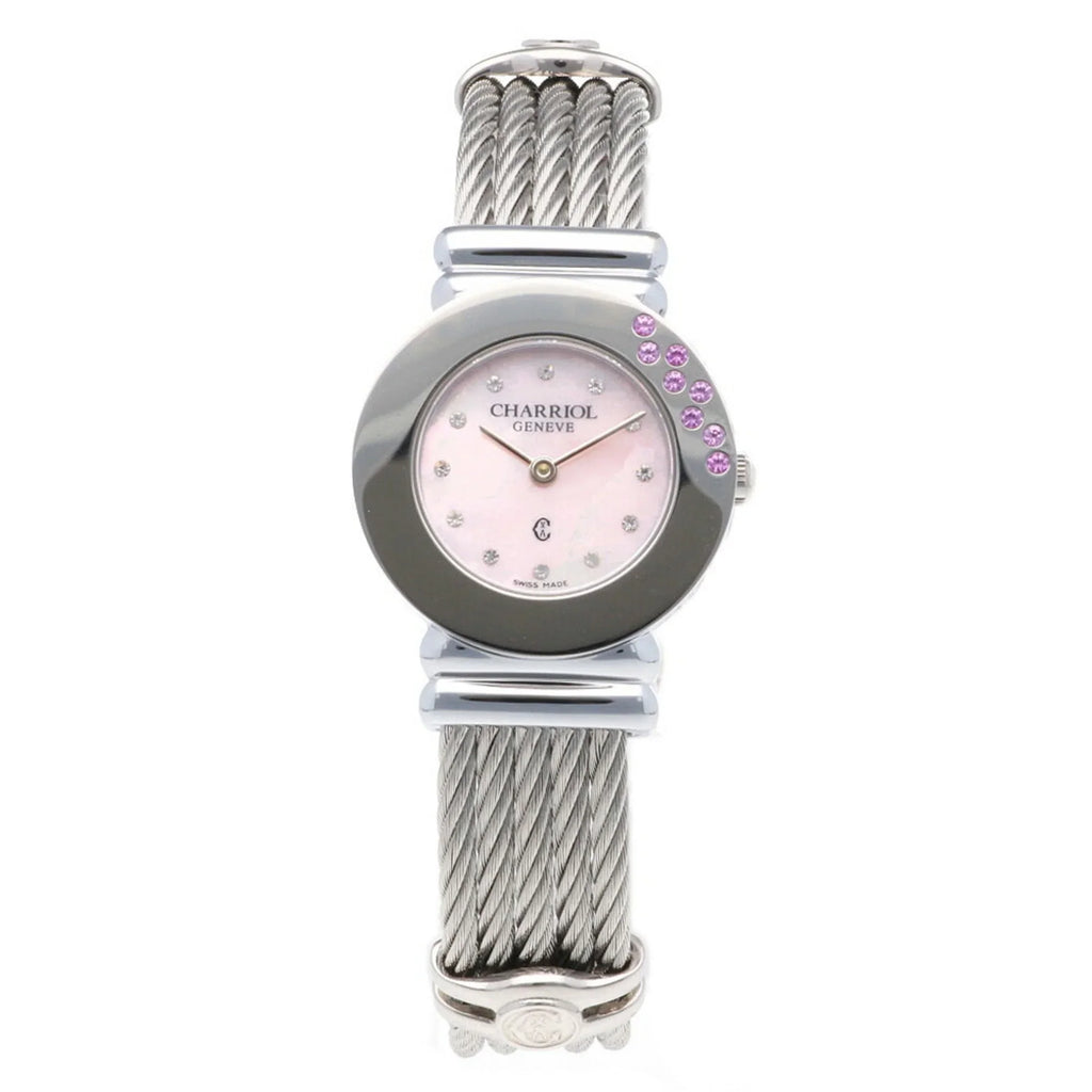 Stainless CHARRIOL 028ST Quartz (Good) Watch Women's Steel Charriol Pre-Owned Saint-Tropez