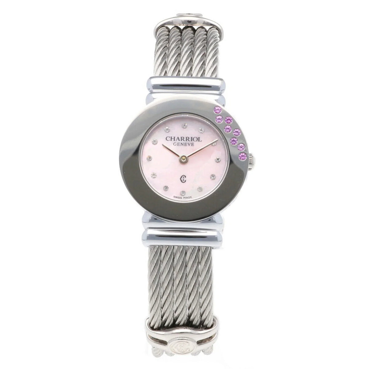 Stainless CHARRIOL 028ST Quartz (Good) Watch Women's Steel Charriol Pre-Owned Saint-Tropez