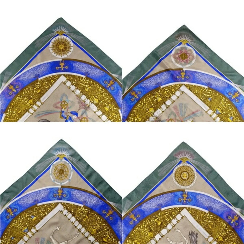 HERMES FEUX Pre-Owned Silk Women's Fireworks Multicolor Scarf Carre90 D'ARTIFICE Muffler (Good)